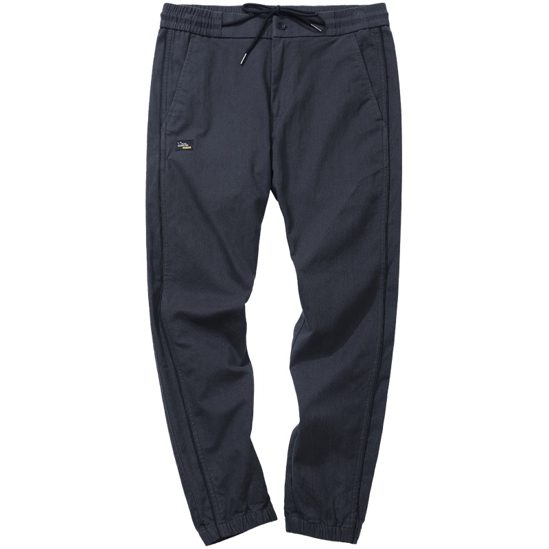 千纸鹤休闲裤男2019秋季青年时尚 宽松束脚厚款长裤男70207