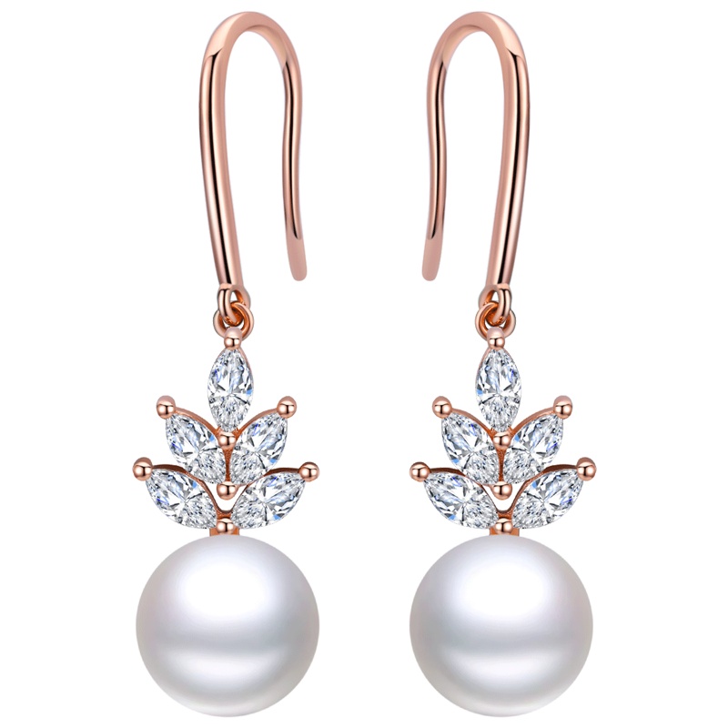 佰色传情淡水珍珠名媛耳环女韩国网红气质长款耳坠复古简约耳饰