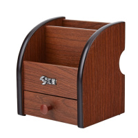 汇星木质笔筒多功能办公收纳