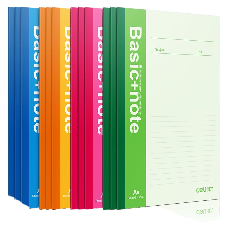 得力(deli)A5/30张无线装订软抄本笔记本子 办公文具记事本7650 12本 颜色随机