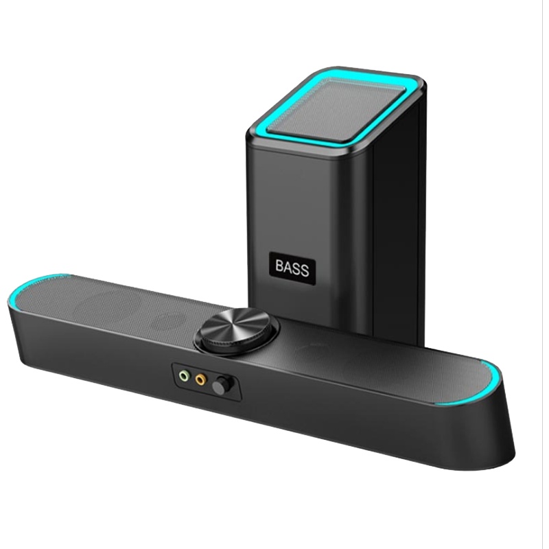 SADA台式机电脑音响带麦克风一体家用笔记本迷你小音箱电脑音箱长条多媒体蓝牙超重低音炮有线有源2.1喇叭影响笔记本通用