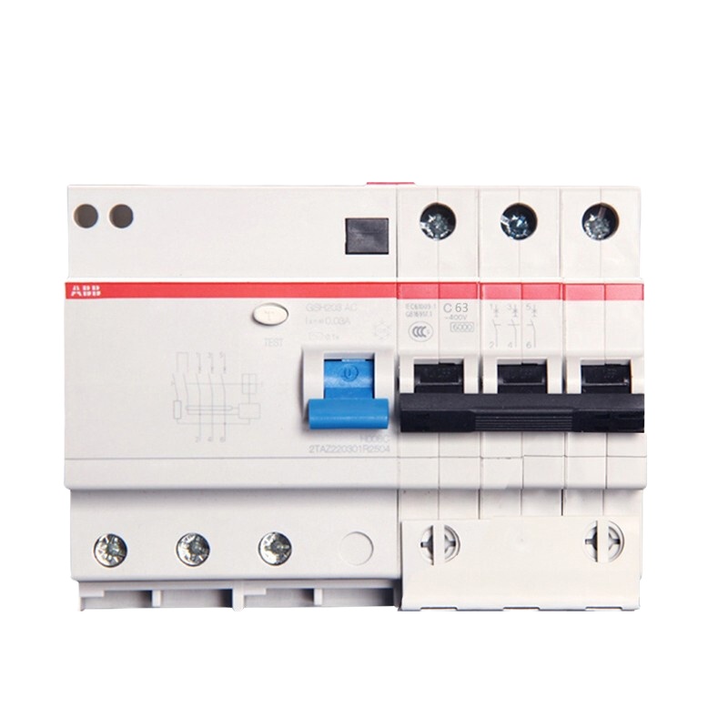 ABB GSH203-C63 漏电保护器3P 空气开关断路器空开开关 AC型 63A 白色 (单位:个)