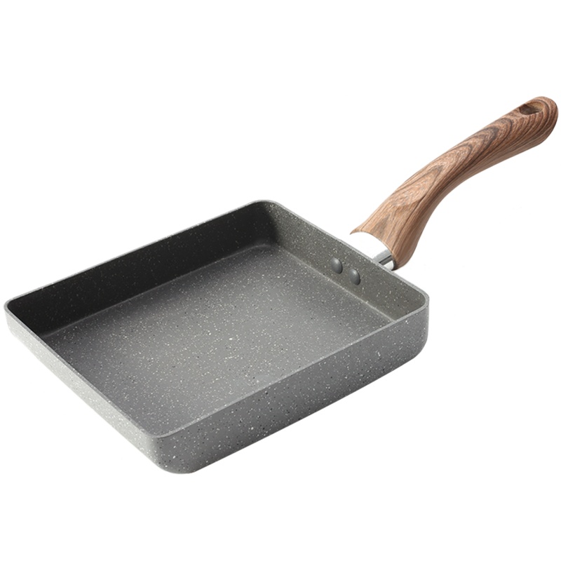 玉子烧锅早餐厚蛋烧锅蛋卷煎蛋不粘锅麦饭石方形平底锅迷你小煎锅 白色单底13×18cm-特价不参与-无赠品