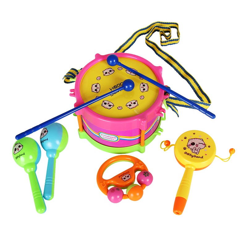 优佩儿铃鼓套装婴幼儿早教打击乐器铃鼓套装幼儿园沙锤拨浪鼓摇铃套装玩具