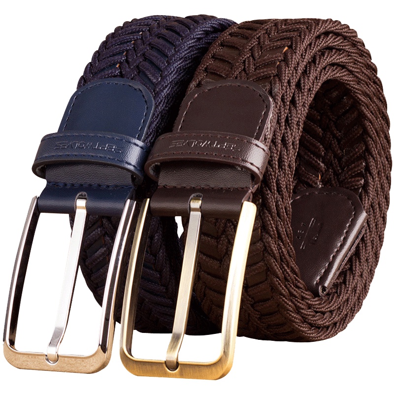 七匹狼正品松紧男女通用帆布皮带韩版编织弹力针扣腰带四季百搭