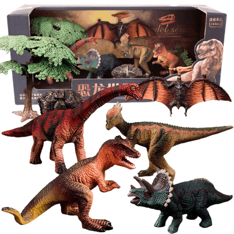 过凡 GUOFAN 儿童恐龙玩具 侏罗纪动物仿真模型翼龙特暴龙三角龙头骨龙腕龙礼盒装3-10周岁