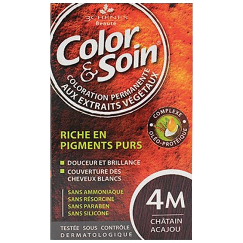 法国 3chenes三橡树 染发剂 4M-桃栗 低敏配方 植萃染护