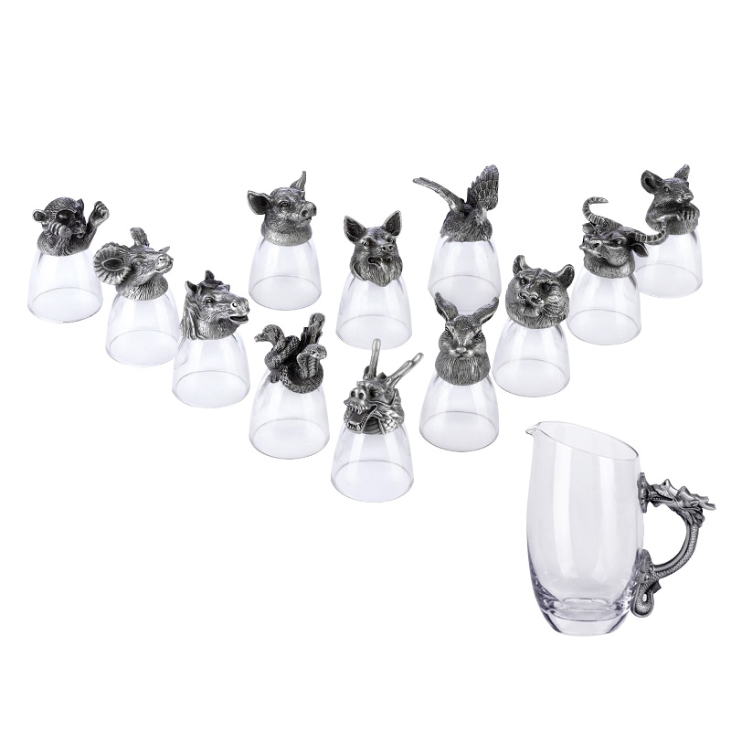 十二生肖分酒器套装 R-9513 分酒器套装烧酒杯烈酒杯 (单位:套)