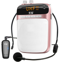 索爱(soaiy)S-708 UHF无线扩音器 小蜜蜂大功率教学扩音教师导游扩音器 插卡式便携式数码播放器 玫瑰金色