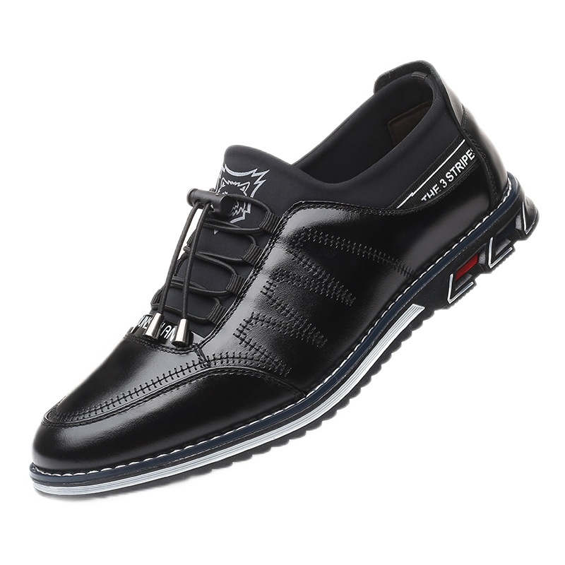 新款男士休闲鞋时尚青年男鞋头层牛皮皮鞋真皮单鞋鞋子潮