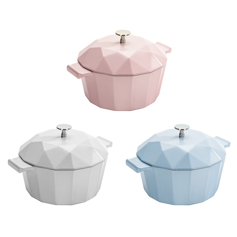 velosan清新珐琅铸铁汤锅圆形炖锅闷烧锅