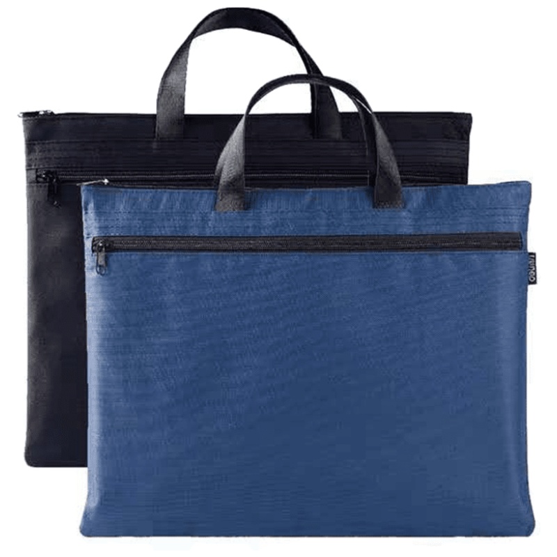 会议公文包手提资料收纳包手提拉链帆布袋公文文件包得力手提包5840拉链资料袋女士帆布手提包男士公文袋