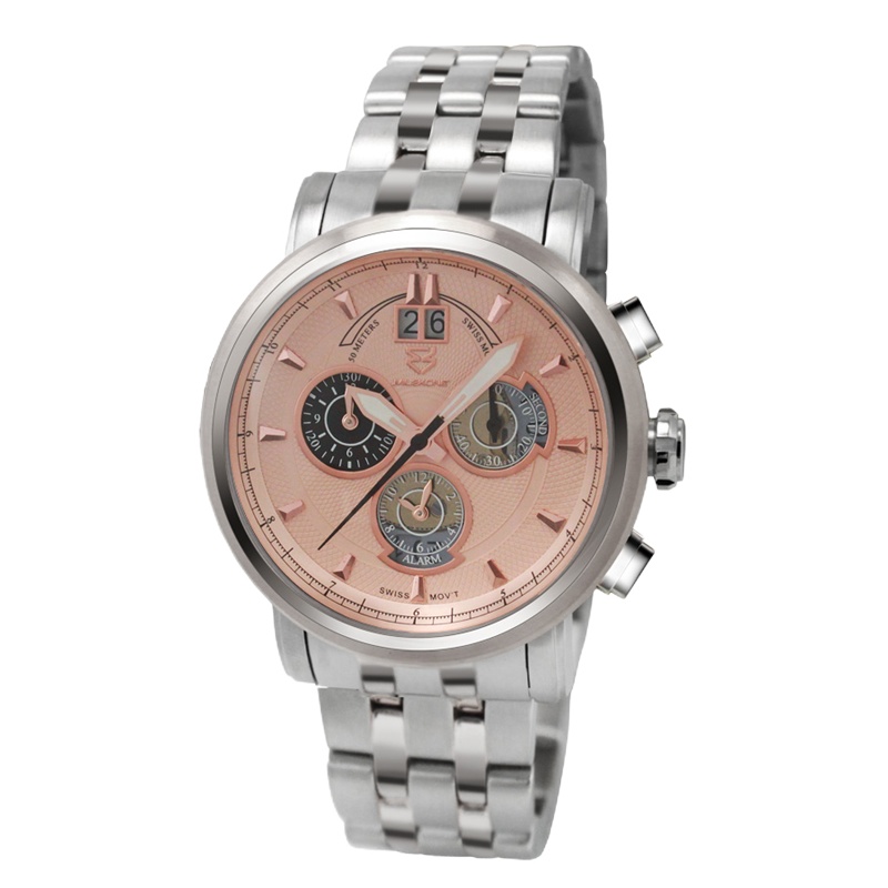 妙时空(MIUSKONE)商务精英系列 大表盘 大日历窗 瑞士机芯 闹铃功能男式手表 出差伴侣 MS31