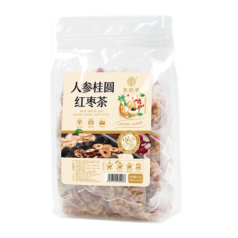 谯韵堂人参桂圆红枣茶50袋量贩装三角包重瓣玫瑰桂圆枸杞红枣茶五宝茶气血茶