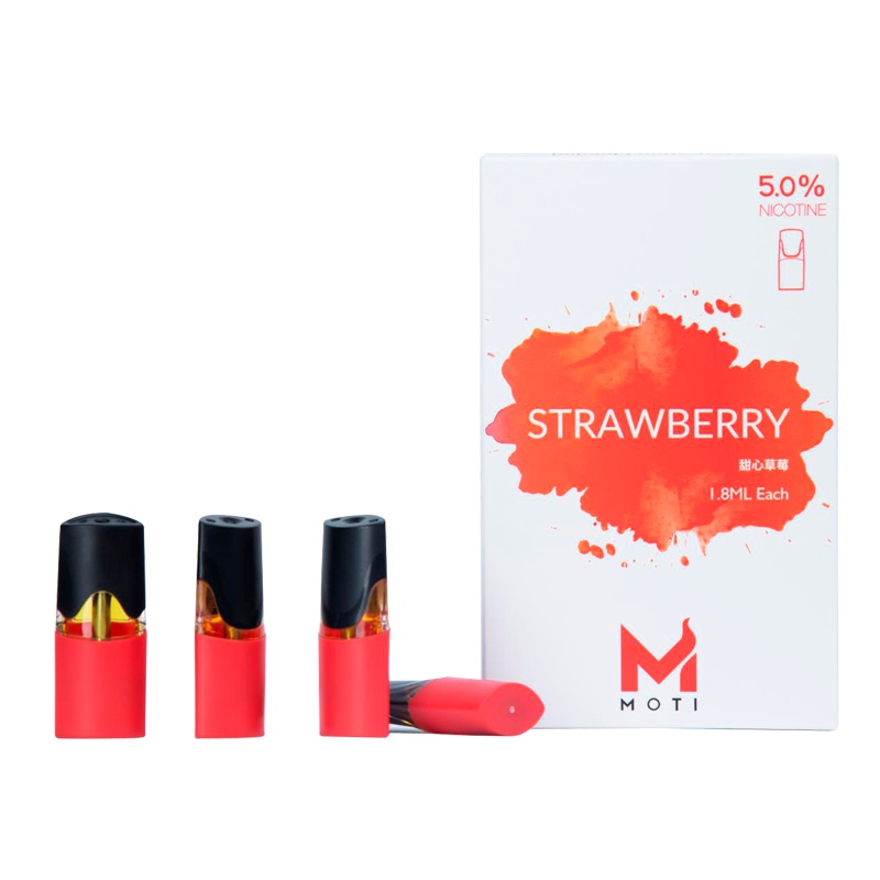 MOTI魔笛电子换弹烟油 甜心草莓4枚