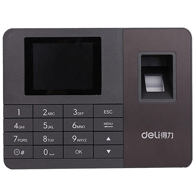 得力(deli)T902指纹考勤机(银灰)打卡机 指纹识别签到机 密码考勤机 指纹签到打卡器 办公用品