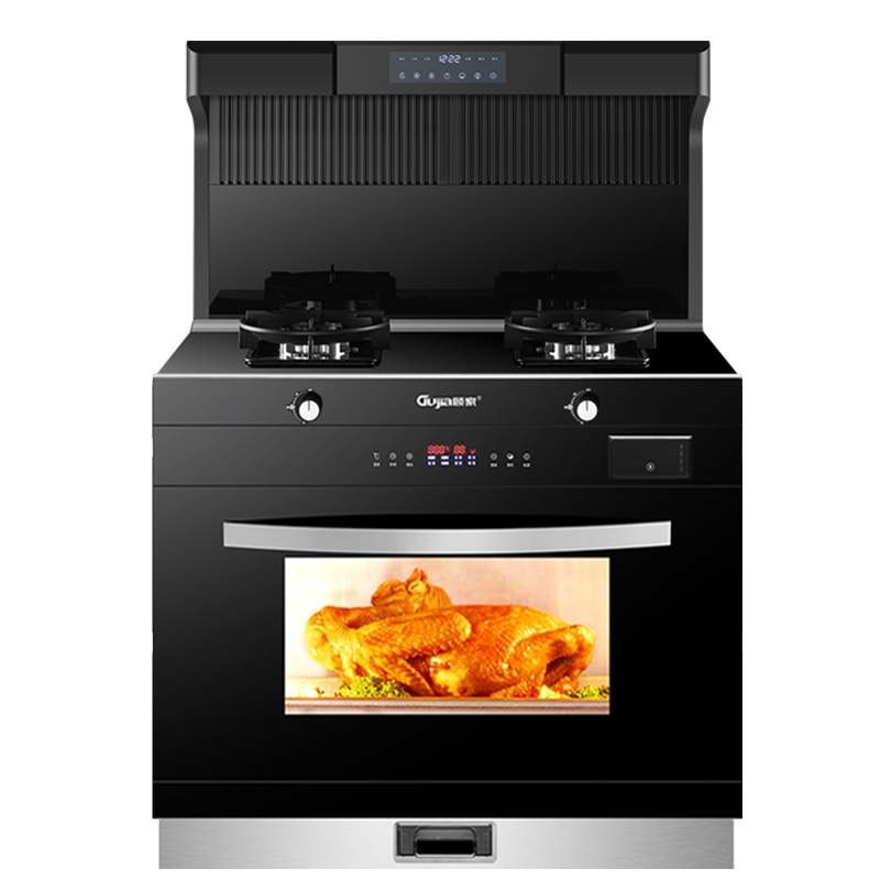 GUJIA顾家 GJ35C顶侧双吸变频集成灶蒸烤一体家用大吸力油烟机环保灶-液化气