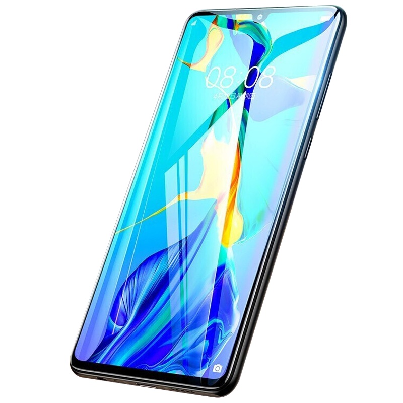 轻万适用华为p30pro钢化膜全屏曲面高清透明防摔贴膜huawei手机保护膜全玻璃