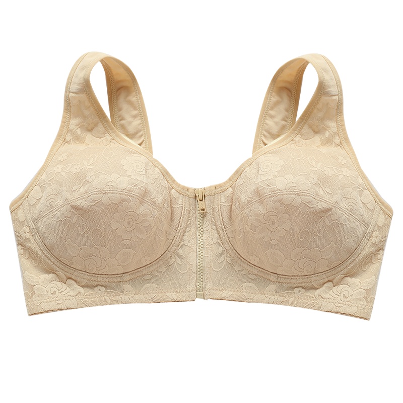 俞兆林新款棉质无钢圈文胸前扣文胸 薄款中老年大码内衣