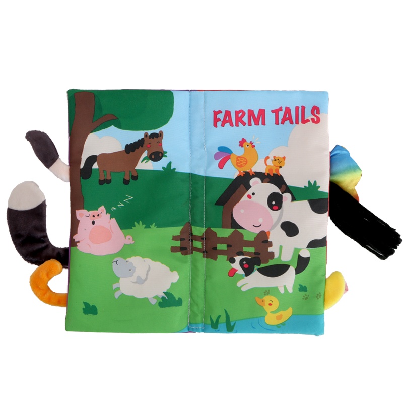 贝恩施宝宝布书早教 婴儿尾巴书籍6-12个月0-3岁儿童撕不烂布玩具 丛林动物尾巴MR16