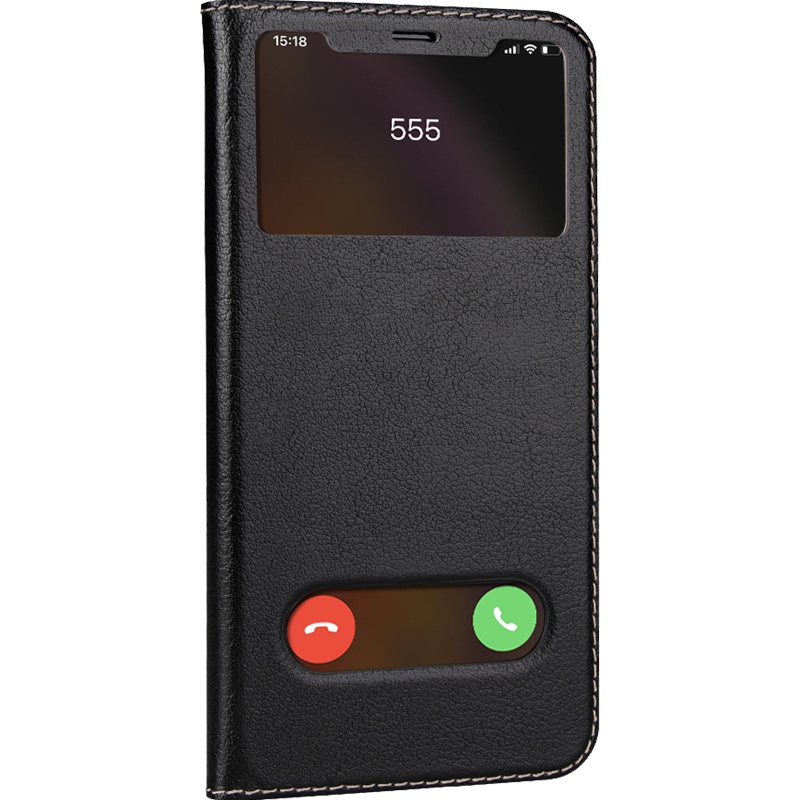 魅爱琳 苹果XS手机壳/iPhoneXs Max/XR手机套 保护套外壳 真皮开窗牛皮套翻盖 防摔耐用软套 商务大气时尚