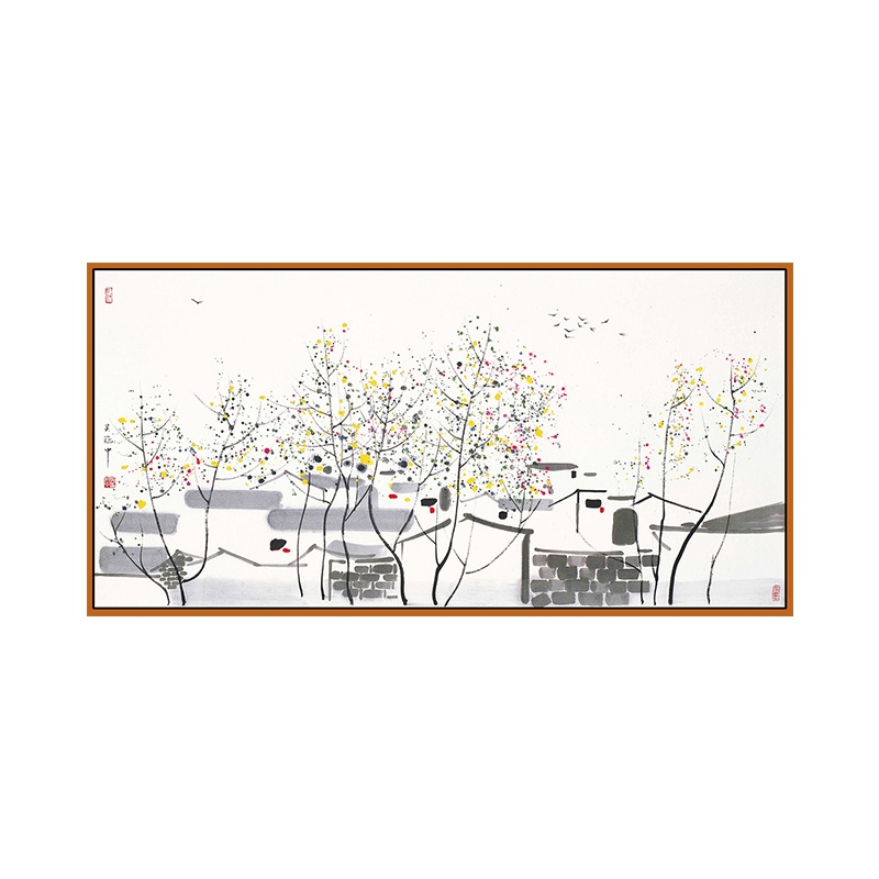 墙壁挂画 XTL864 吴冠中水墨壁画背景墙装饰 100*50cm (10幅起订)