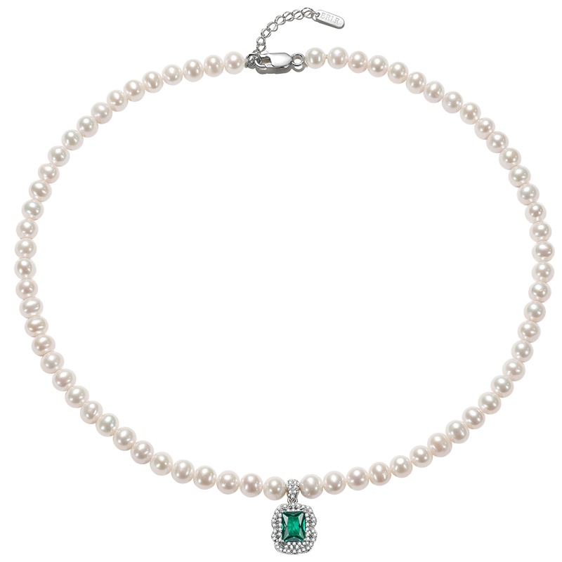 佰色传情淡水珍珠项链短复古法式小众设计锁骨链choker项圈