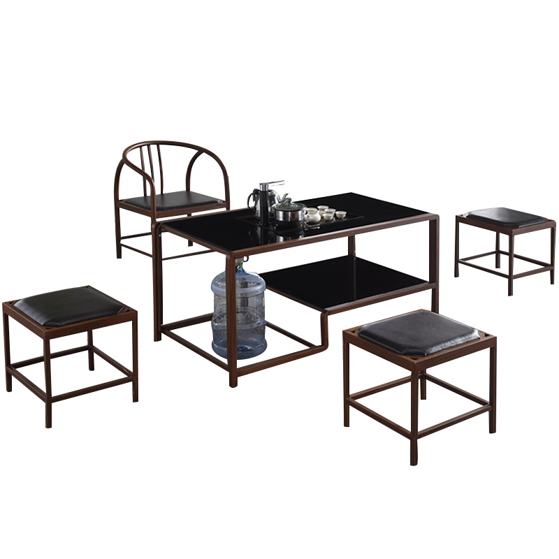 欧宝美功夫茶几泡茶桌多功能茶台复古茶台组合1+1+3款式4