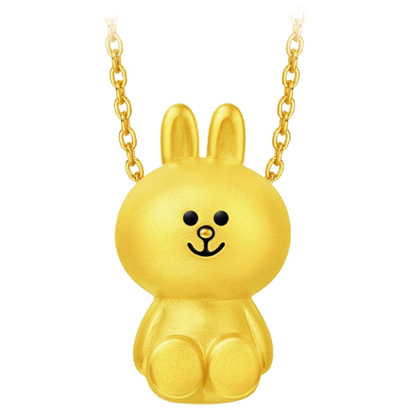 周大福LINEFRIENDS系列可妮兔足金黄金坠R21479