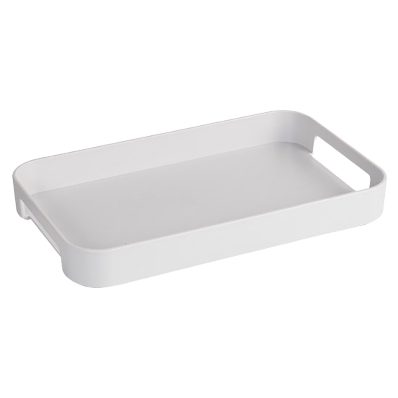 长方形托盘沥水餐盘客厅放杯子的盘子家用塑料茶水盘水果盘 国泰家和 灰色1917