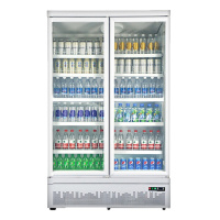 乐创(lecon)展示柜冷冻 饮料柜 下置大容积立式双门嵌入式便利店果蔬水果保鲜柜 LC-J-ZSD02