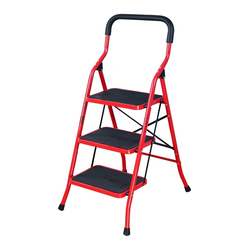 [苏宁超市]宝优妮家用梯子折叠加厚室内多功能工程梯移动楼梯三步梯人字梯 DQ-TY03A[红色]