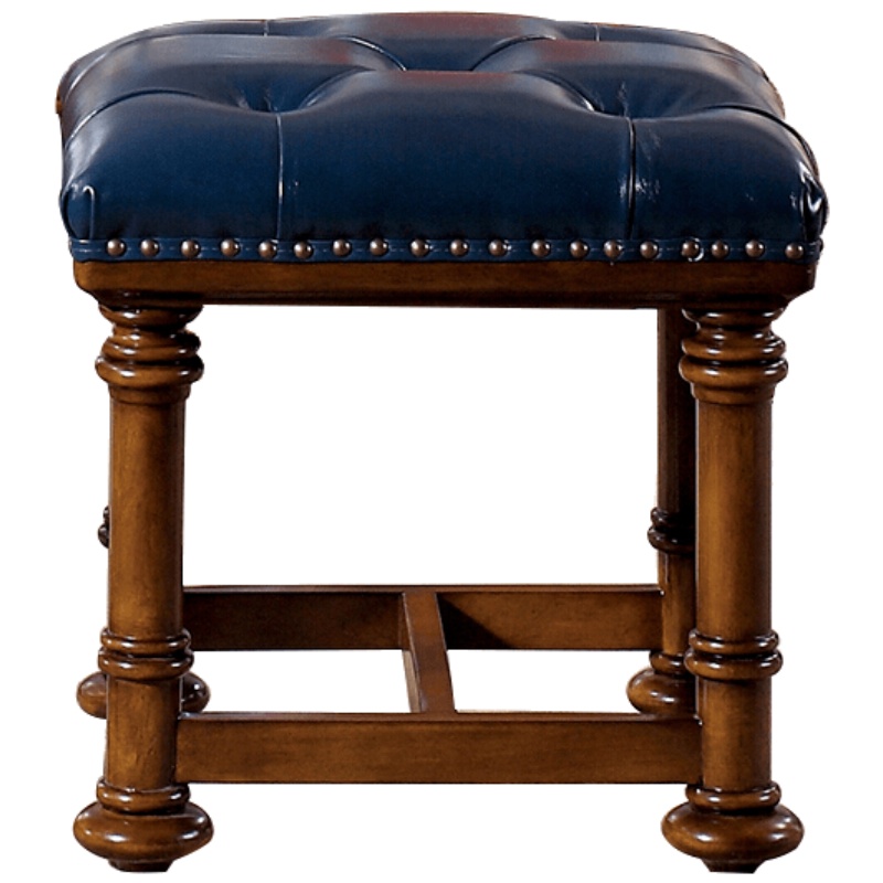 美式矮凳实木几凳客厅沙发小凳子皮凳欧式旋转小圆凳安心抵