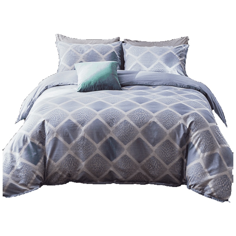 维科家纺专柜同款简约全棉色织四件套套件1.8米床被套