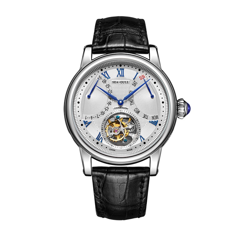 海鸥表(SEAGULL) 自动机械表 烤蓝色字钉钢针 鳄鱼皮 传承系列 ST8004ZS