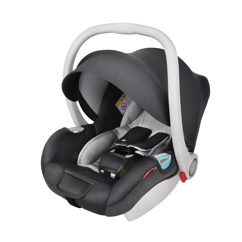 路途乐 婴儿提篮式儿童宝宝安全座椅汽车用新生儿车载摇篮便携睡篮 灰色