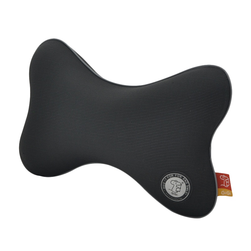 吉吉(GiGi)汽车头枕 GT-1329竹炭记忆棉骨头枕 车用护颈枕 头靠枕黑色