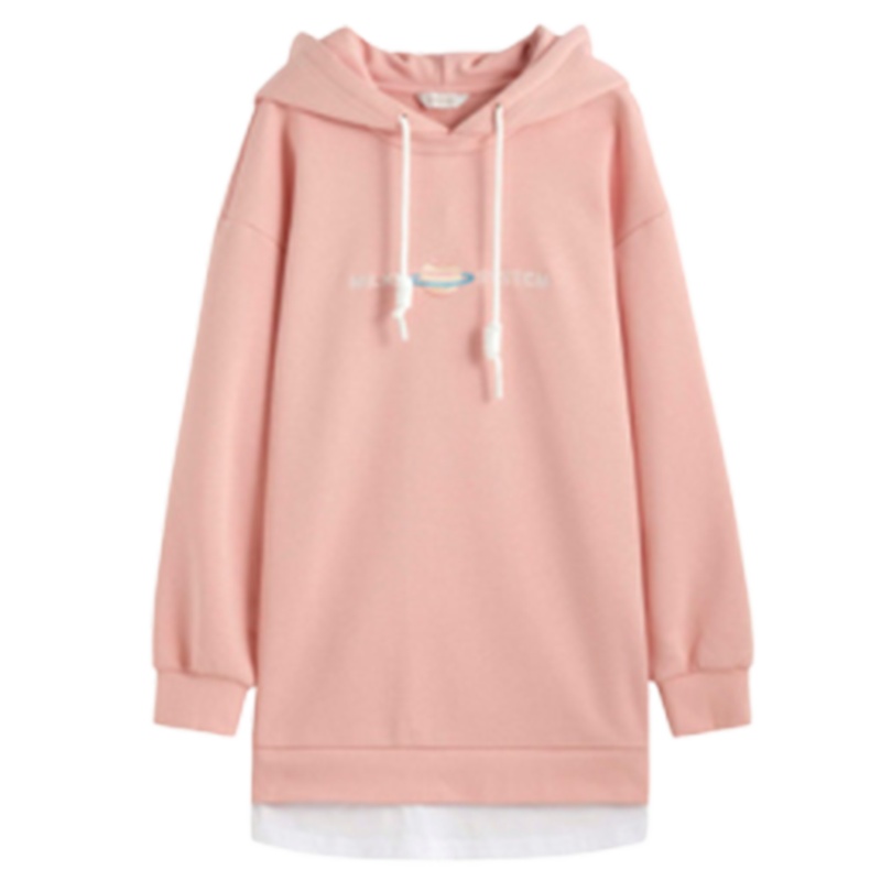 专柜同款oversize卫衣宽松卫衣裙女装2019秋冬季新款韩版假两件宽松中长款709D3008