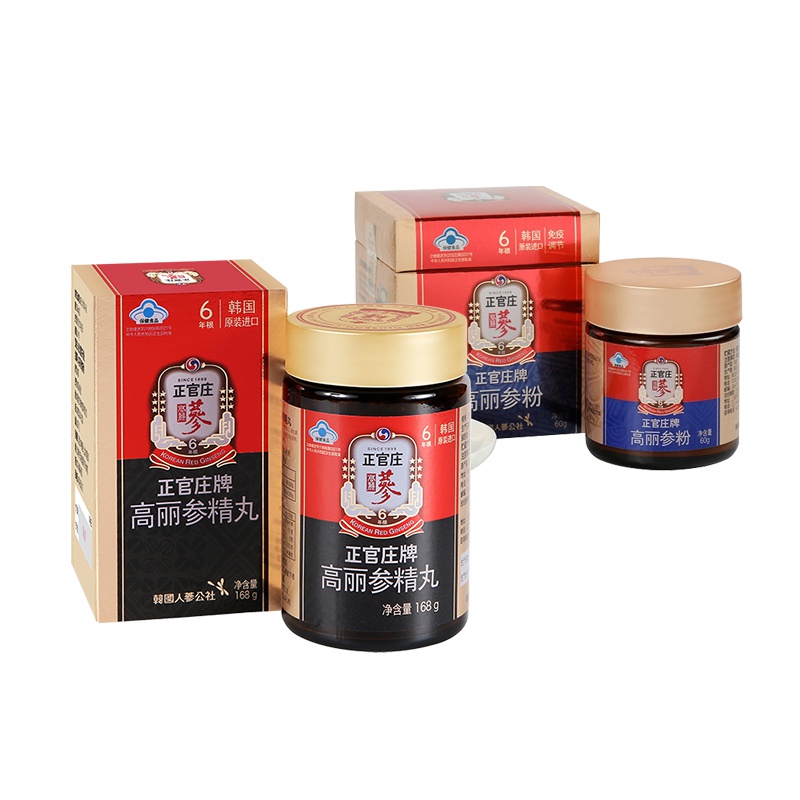 正官庄高丽参滋补组合 高丽参精丸168g+高丽参粉60g 浓缩人参 红参制品 (Korean Red Ginseng)