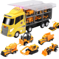 儿童玩具车男孩合金车警车工程车收纳车套装音乐故事益智玩具消防警卡大货车模型