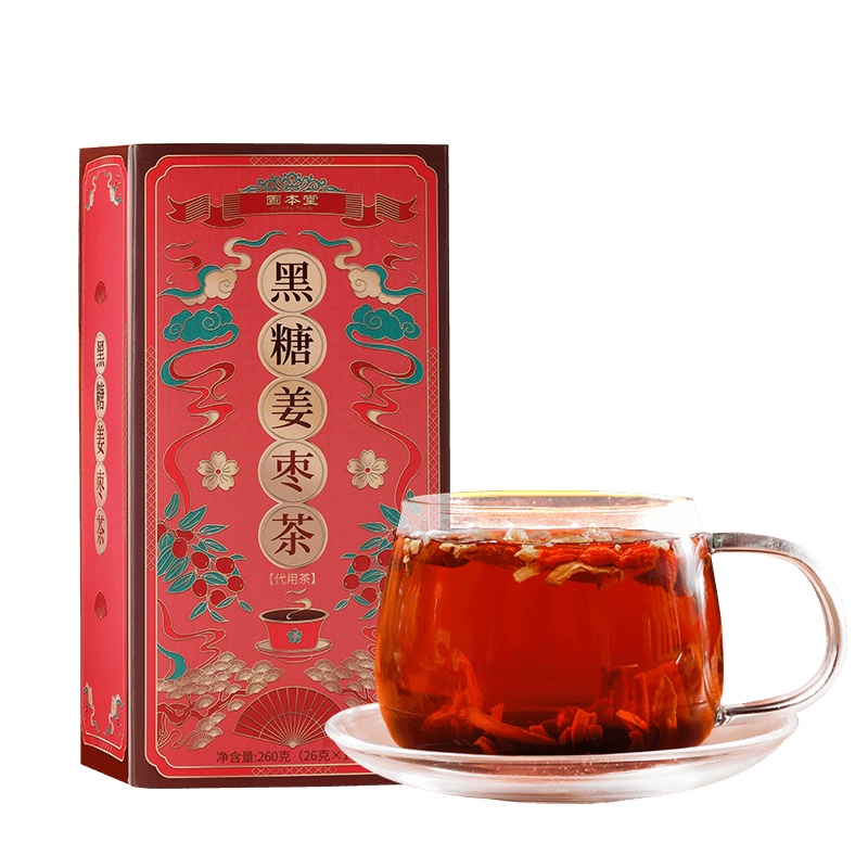 固本堂黑糖姜枣茶红糖水块姜汤汁