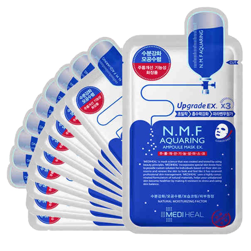 【两盒装】美迪惠尔mediheal水润玻尿酸面膜27mlx20片（两盒装20片）补水保湿面贴膜 【正品保障】