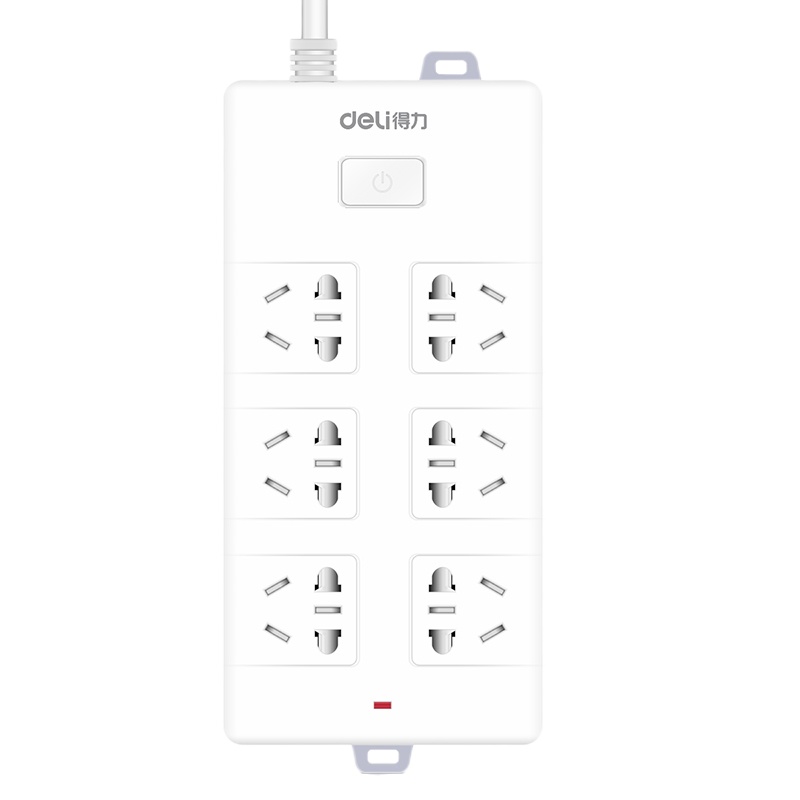 得力(deli)18261插排/插线板/接线板/排插/拖线板 6组合孔5米