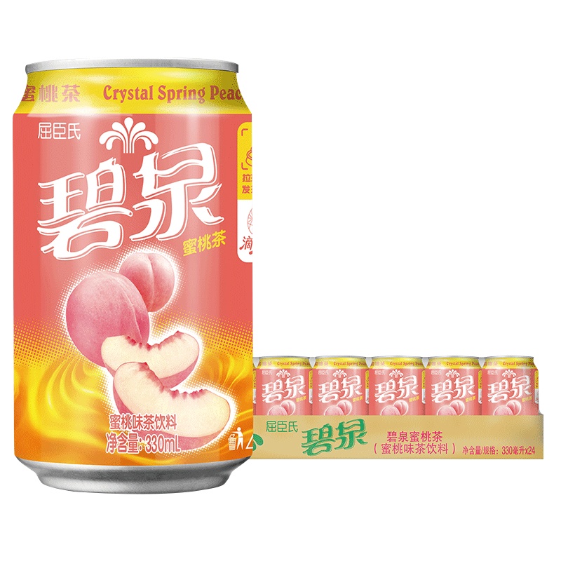 屈臣氏(Watsons ) 碧泉蜜桃味型茶饮料 330ml*24罐 整箱装