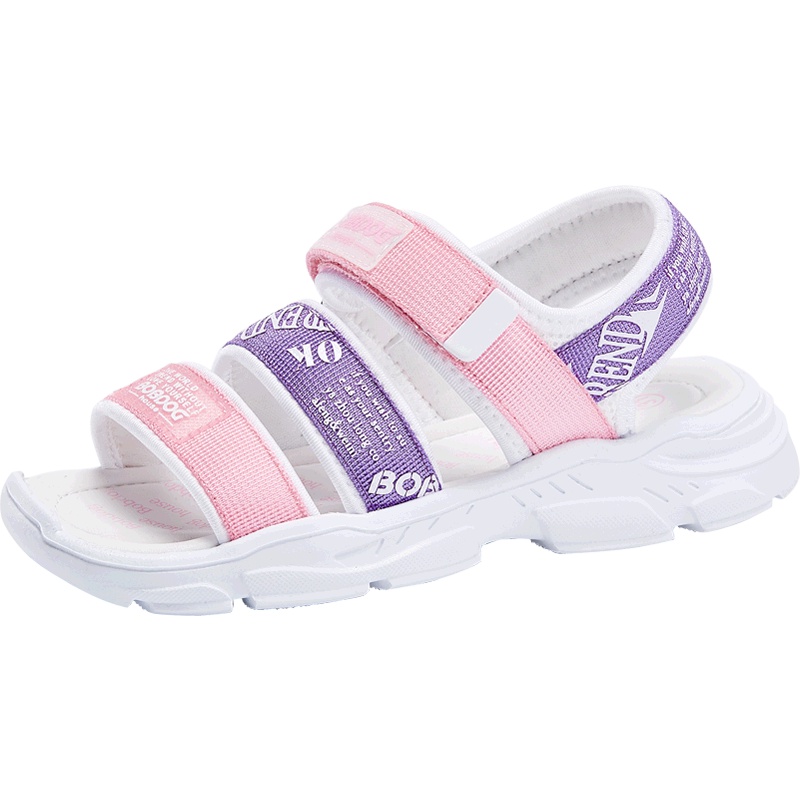 BOBDOG HOUSE巴布豆童鞋女童凉鞋2019夏季儿童时尚软底女孩韩版沙滩鞋t9272