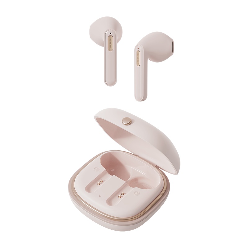 冇心真无线蓝牙耳机新款高音质降噪双耳入耳式运动超长持久待机女生款适用于苹果oppo华为小米vivo通用T12-薄雾粉