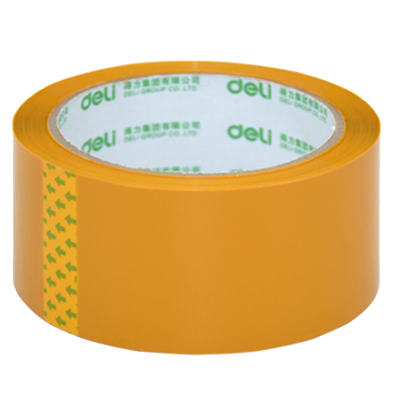 得力(deli)30238米黄色封箱胶带 6卷/筒 48mm*60y 大卷胶带胶条 快递打包胶带宽胶布