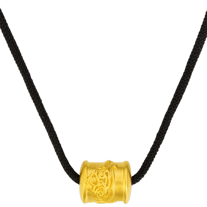 金一 足金古法金男女通用款祥云龙珠黄金吊坠传承首饰吊坠(计价)ABB45265