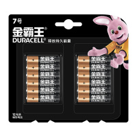 [7号12粒]金霸王(Duracell) 七号碱性电池 1.5V 适用于计算器挂钟遥控器玩具万用表指纹锁AAA