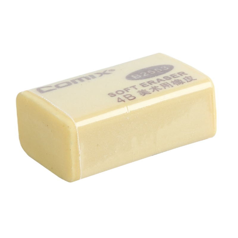 齐心(Comix) B2553 4B美术用橡皮擦(大) 棕色(10个装)宁选